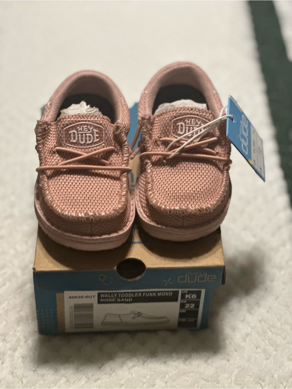Hey Dude Kids Slip-On Walker Shoes in Rose Sand
